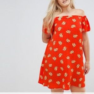 New Look ASOS off shoulder red floral dress